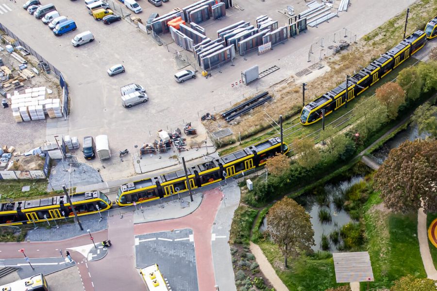 Dronefoto trambaan