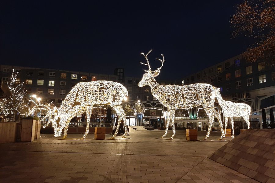 Kerstverlichting op het Marktplein