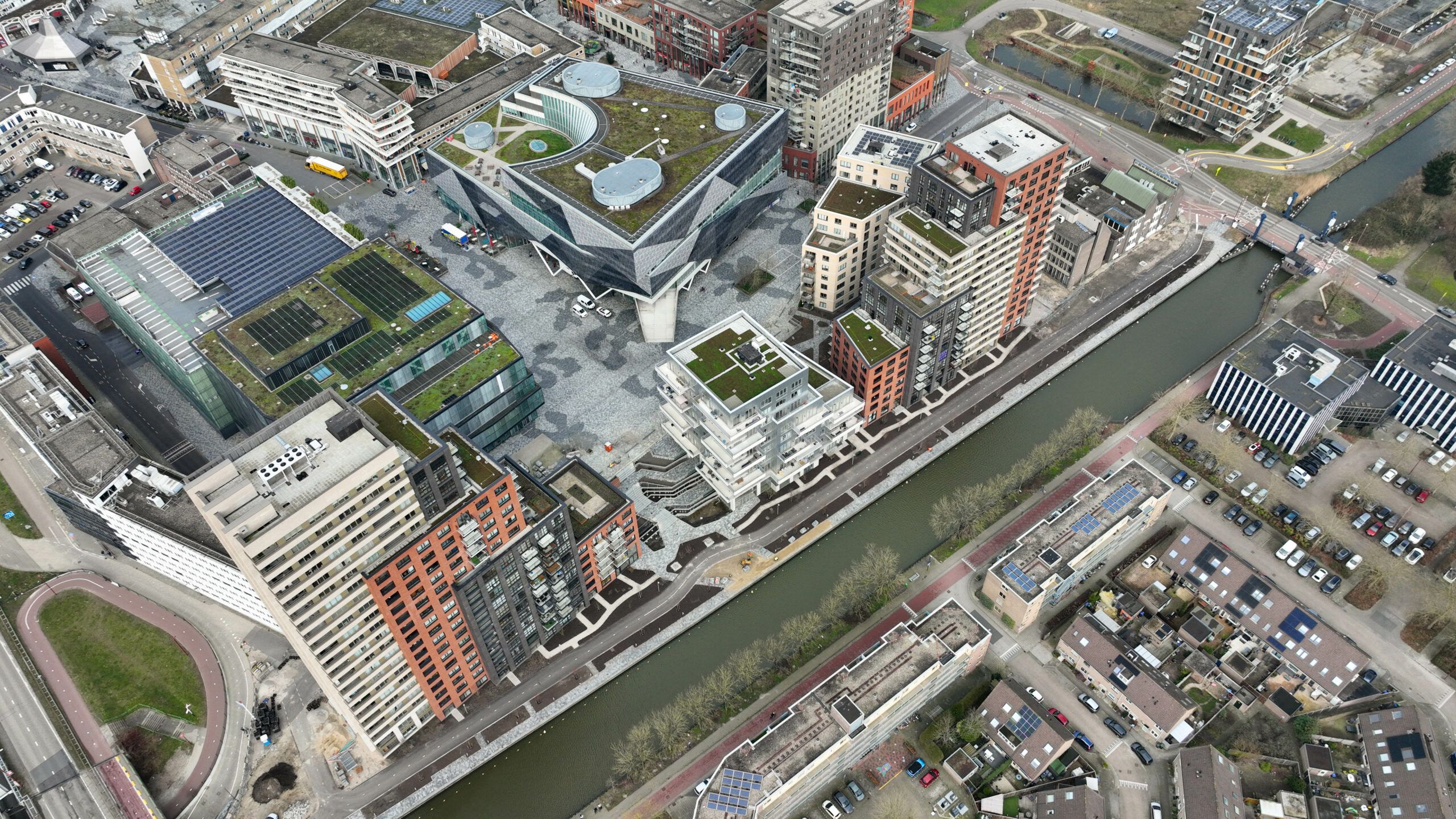 Luchtfoto CityPromenade in aanbouw