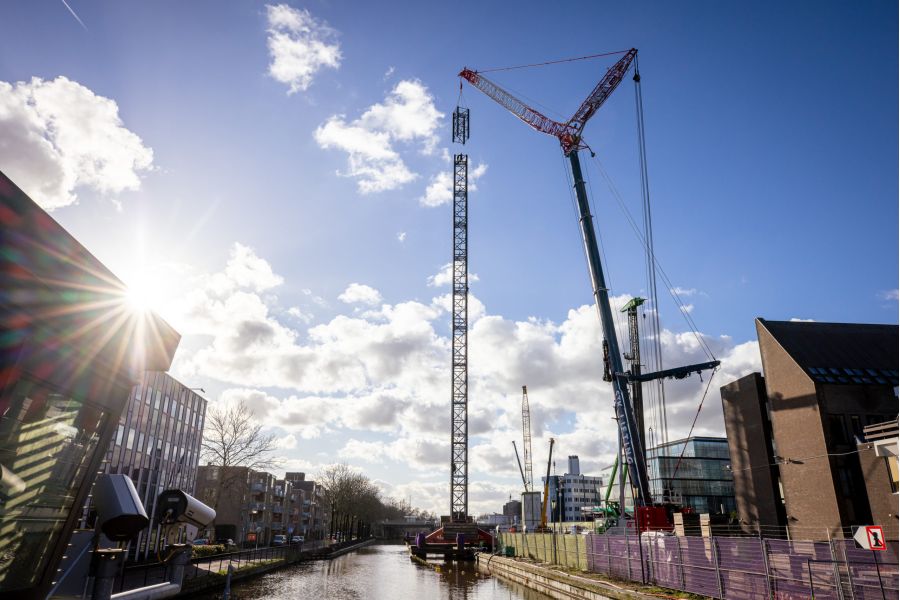 Foto opbouw torenkraan CityPromenade