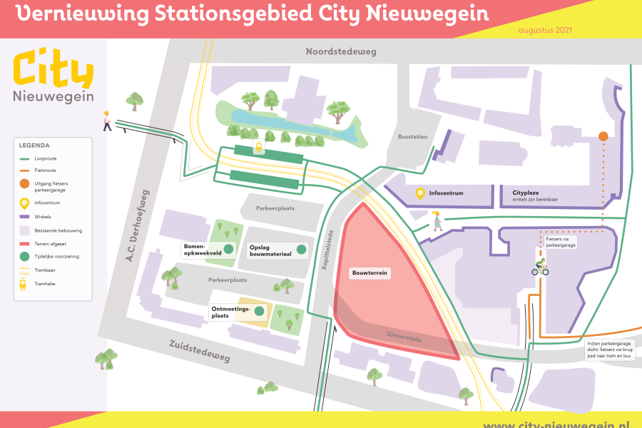 Tijdelijke loop- en fietsroutes