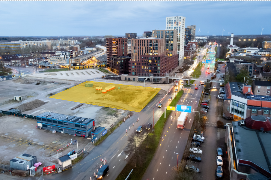 Plek waar De Versterker gebouwd wordt, 55+ woningen in City